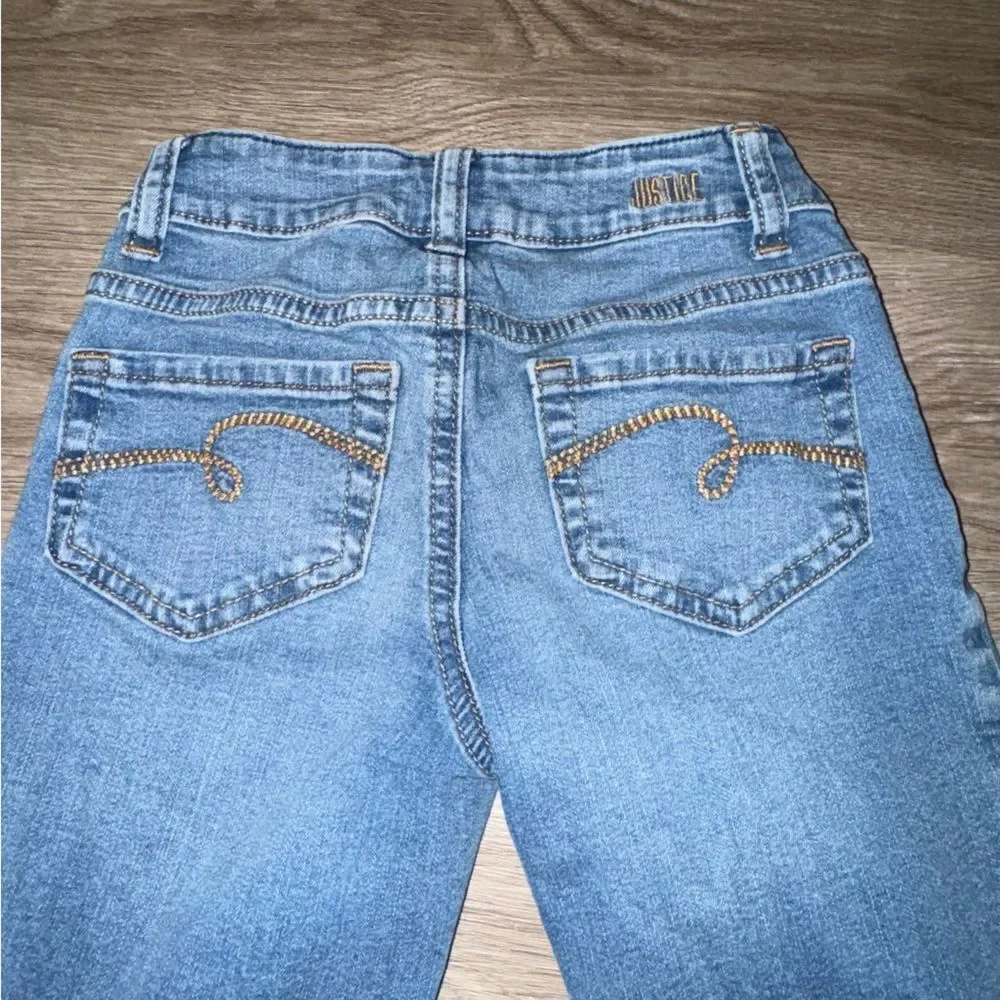 Justice Light Blue Straight Leg Jeans